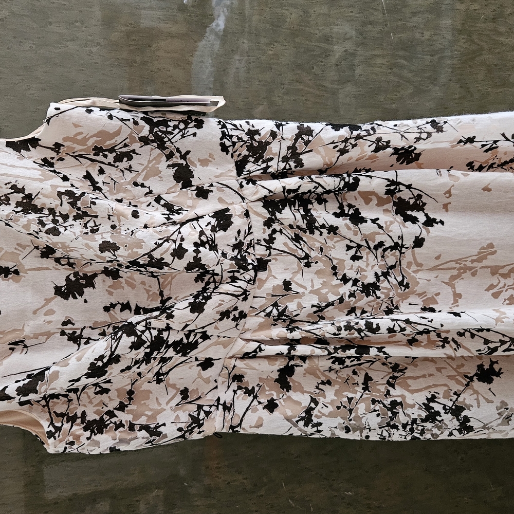 Donna Ricco Black and Cream Floral Sleeveless Dress